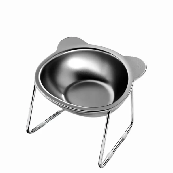 Bear-Shape Anti-Slip Stainless Steel Elevated Pet Bowls
