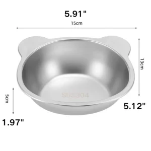 Bear-Shape Anti-Slip Stainless Steel Elevated Pet Bowls – product view 3