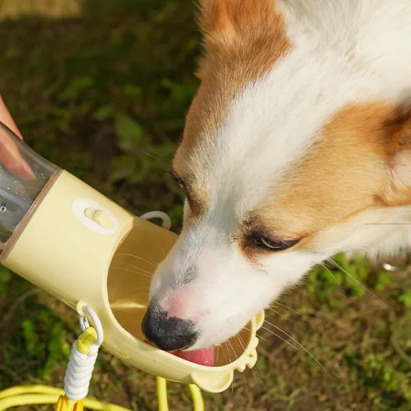 dfwwm0169240-07.webp 2-in-1 Portable Leak Proof Pet Water Bottle and Feeder with Strap – product view 7
