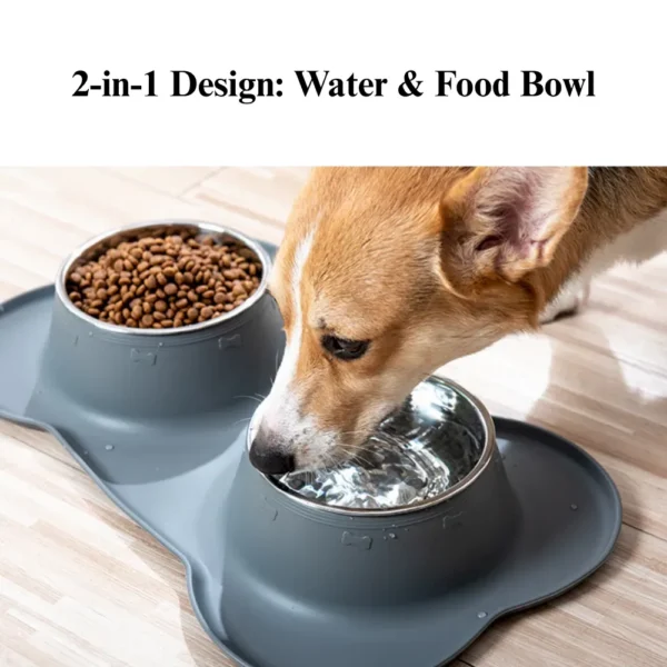 dfwwm0179080-05.webp Stainless Steel Double Pet Bowl with Bone Shaped Non Slip Silicone Mat – product view 5