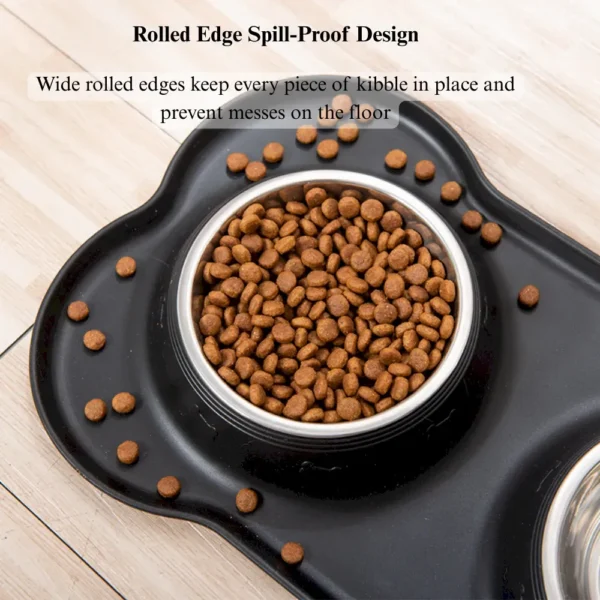 dfwwm0179080-06.webp Stainless Steel Double Pet Bowl with Bone Shaped Non Slip Silicone Mat – product view 6