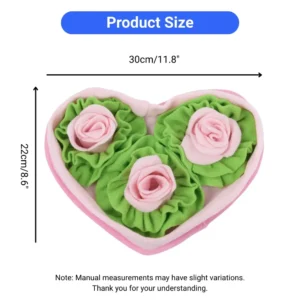dfwwm0205304-05.webp Pet Sniffing Mat with Rose Pattern Heart Shape Puzzle Toy for Cats and Dogs Slow Feeder and Enrichment – product view 5