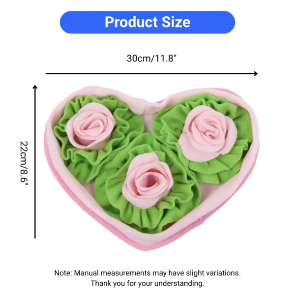 dfwwm0205304-05.webp Pet Sniffing Mat with Rose Pattern Heart Shape Puzzle Toy for Cats and Dogs Slow Feeder and Enrichment – product view 5