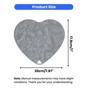 Cute Heart-Shaped Slowly Non-Slip Silicone Pet Lick Mat – product view 4