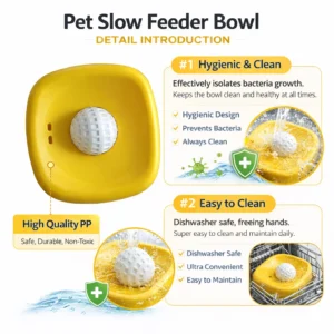 3 Color Option Pet Liquid Non-Slip Slow Feeding Bowl – product view 4