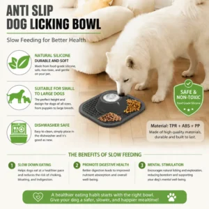 Silicone Anti-Slip Dog Licking Slow Feeder Bowl – product view 4