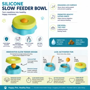 Interactive Silicone Slow Feeder Dog Bowl for Healthy Eating – product view 4