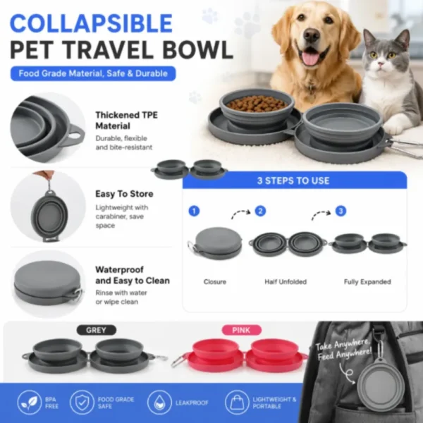 dfwwm0242340-04.webp Collapsible Pet Travel Bowl Portable Dual Feeder – product view 4