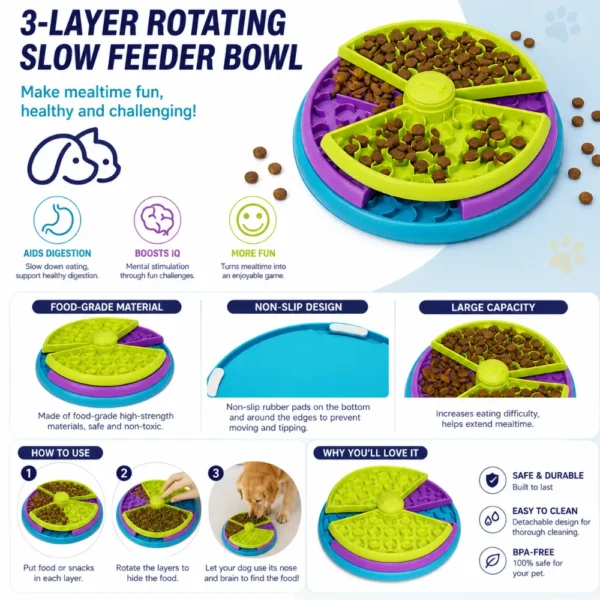 dfwwm0243172-04.webp Interactive 3-Layers Rotating Slow Feeder Dog Bowl – product view 4