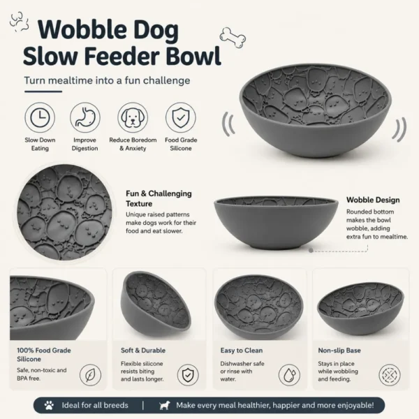 dfwwm0248205-04.webp Cute Wobble Silicone Dog Slow Feeder Bowl – product view 4