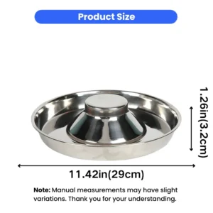 Premium Stainless Steel Anti-Tip Slow Feeder Dog Bowl – product view 3