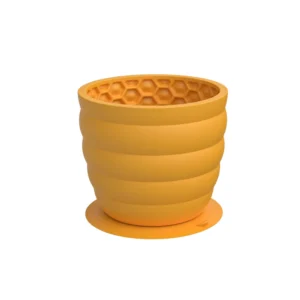Honeycomb Silicone Dog Slow Feeder Cup with Suction Base 2 Colors Assorted