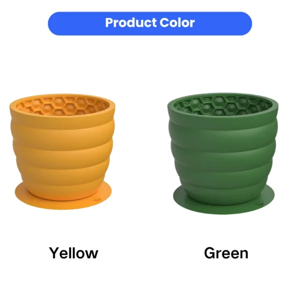 dfwwm0277803-02.webp Honeycomb Silicone Dog Slow Feeder Cup with Suction Base 2 Colors Assorted – product view 2