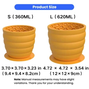 Honeycomb Silicone Dog Slow Feeder Cup with Suction Base 2 Colors Assorted – product view 3