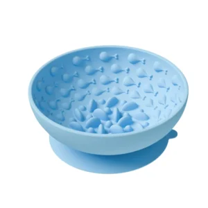 Silicone Slow Feeder Dog Bowl with Suction Base 3 Colors Assorted