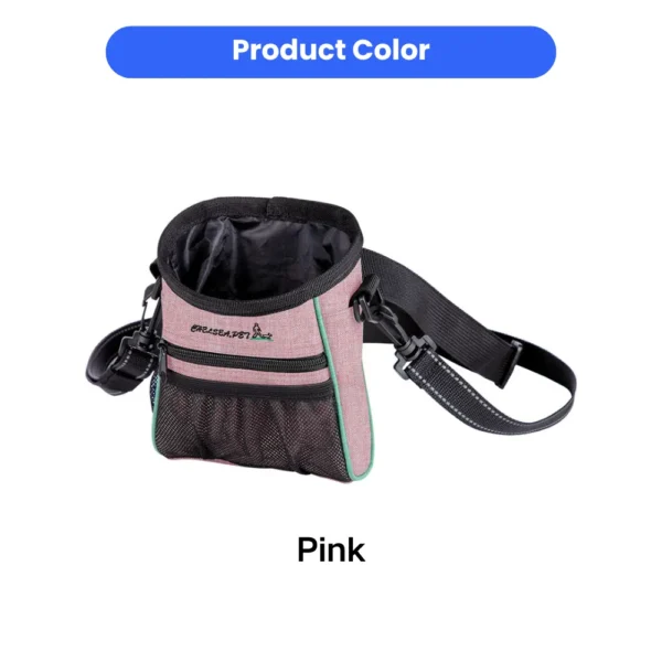 dfwwm0282231-02.webp Dog Training Treat Bag Adjustable Strap Easy Clean Pouch for Walking Reward Pink – product view 2
