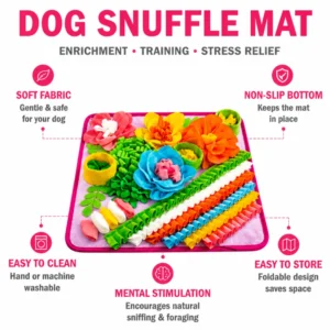 dfwwm0284862-04.webp Flower Dog Snuffle Mat Interactive Nose Work Toy for Mental Stimulation – product view 4