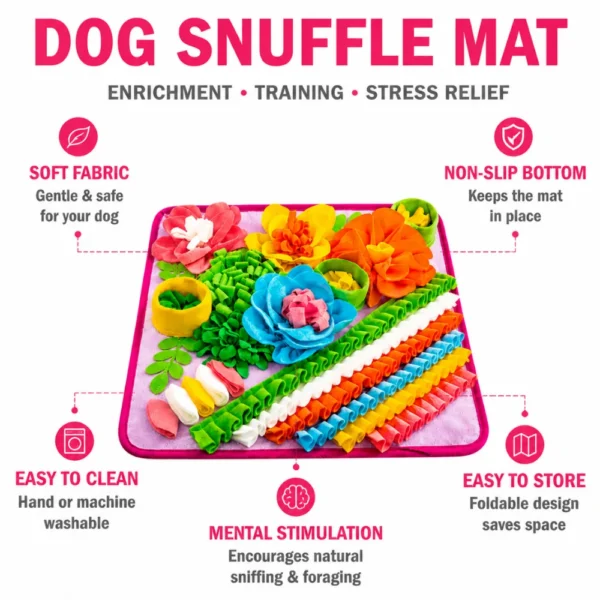 dfwwm0284862-04.webp Flower Dog Snuffle Mat Interactive Nose Work Toy for Mental Stimulation – product view 4