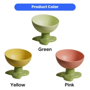 Elevated Three Leaf Tilted Pet Food Bowl for Cats and Small Dogs – product view 2