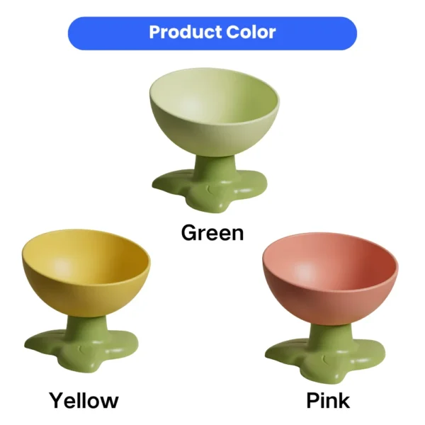 dfwwm0288492-02.webp Elevated Three Leaf Tilted Pet Food Bowl for Cats and Small Dogs – product view 2