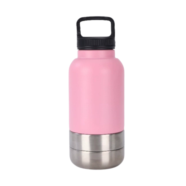 3 in 1 Portable Dog Water Bottle with Bowl and Food Container 2 Colors Assorted