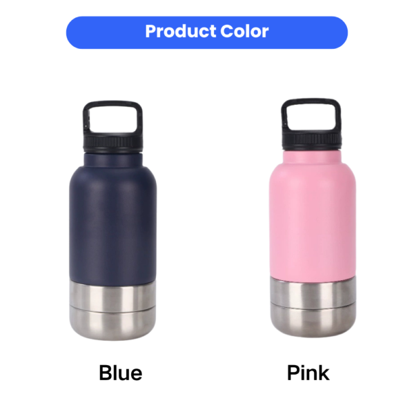 dfwwm0305085-02.png 3 in 1 Portable Dog Water Bottle with Bowl and Food Container 2 Colors Assorted – product view 2