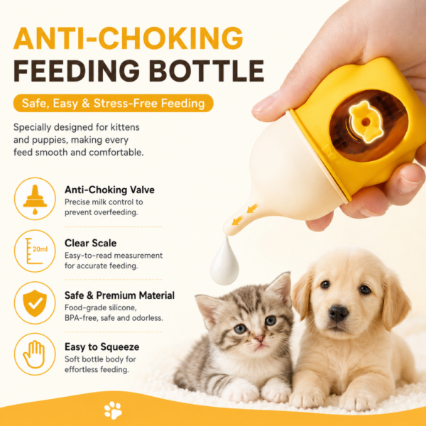 dfwwm0305174-04.png Anti Choking Pet Feeding Bottle for Kittens and Puppies 3 Colors Assorted – product view 4