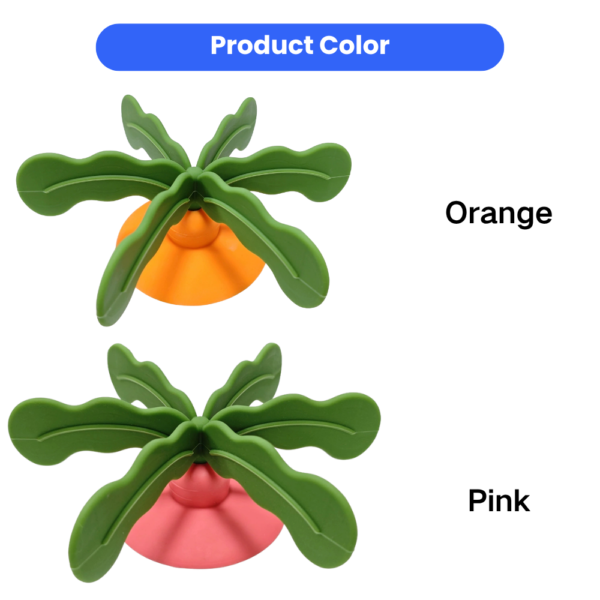 dfwwm0305763-02.png Dog Slow Feeder Palm Tree Silicone Food Divider with Suction 2 Colors Assorted – product view 2