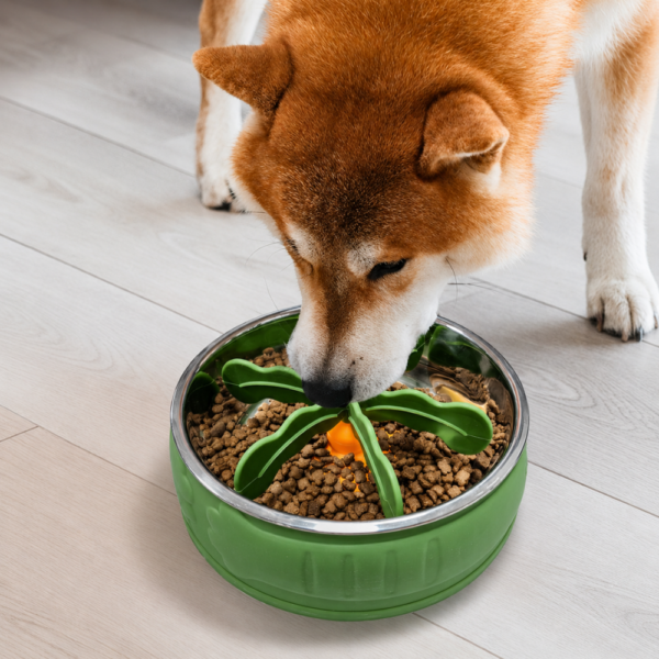 dfwwm0305763-05.png Dog Slow Feeder Palm Tree Silicone Food Divider with Suction 2 Colors Assorted – product view 5
