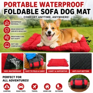 Portable Outdoor Foldable Roll Up Waterproof Dog Bed Sofa Style Pet Mat view 4