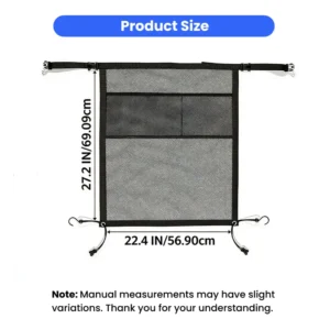 Universal Dog Car Barrier Net with Storage Pockets for Pet Travel view 3