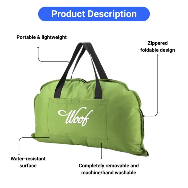 jfp-tr-00014-g01.webp Zipper Closure Portable Foldable Outdoor Pet Bed Mat Handheld Dog and Cat Bed view 2