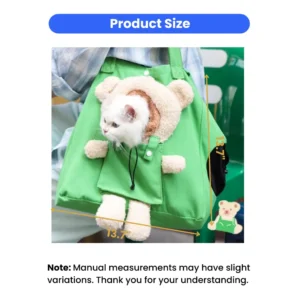 Bear-Patterned Portable Outdoor Cat Handbag view 4