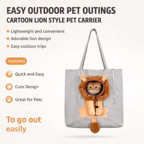 jfp-tr-00020-g03.webp Adorable Cartoon Lion Design Pet Outdoor Bag view 4