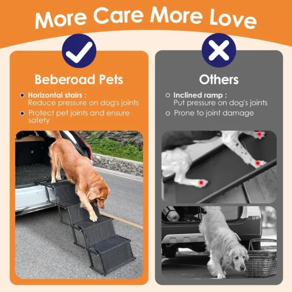 jfp-tr-00023-g05.webp Foldable Car Pet Dog Stair with Safety Carabiner view 6