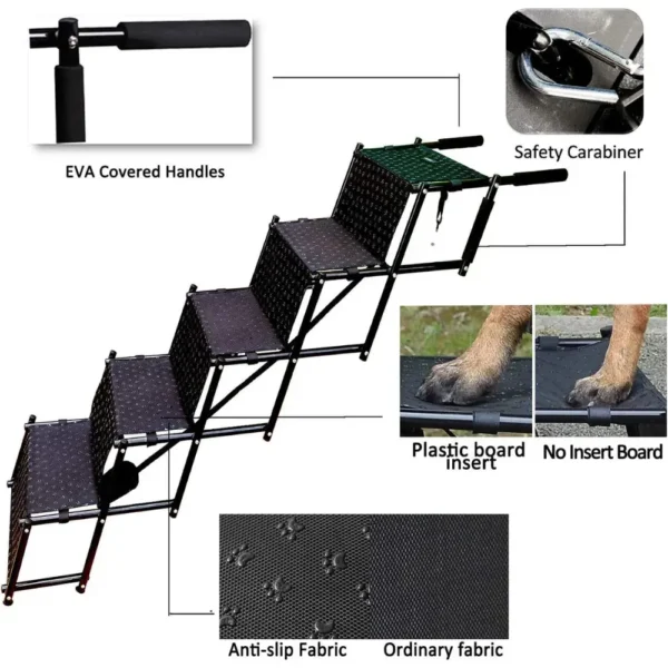 jfp-tr-00026-g05.webp Foldable and Portable 5 Step Dog Ladder for Large Dogs view 6