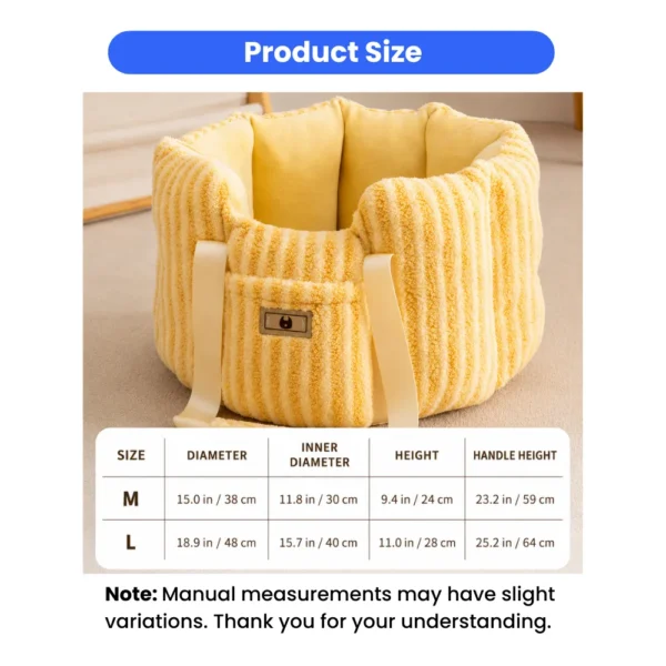 jfp-tr-00027-g02.webp Plush Dog Car Seat Carrier with Safety Straps for Small Dogs view 3