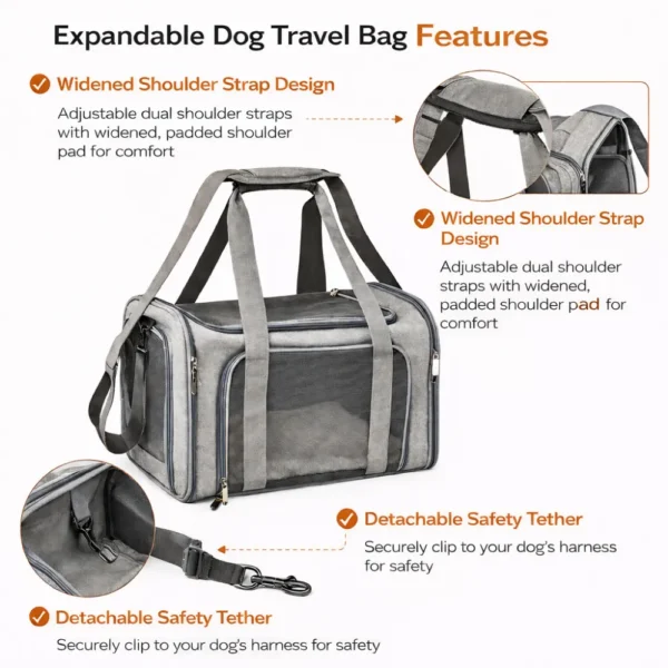 jfp-tr-00028-g03.webp Big Capacity Foldable Pet Carrier Bag with Nylon Mesh view 4