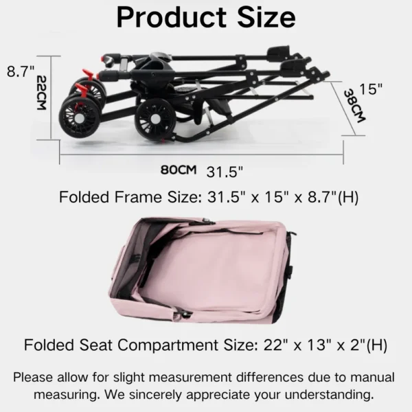 jfp-tr-00030-g01.webp Deluxe Detachable Portable Foldable Pet Stroller with 4 Wheels view 2