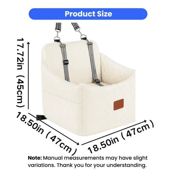jfp-tr-00031-g02.webp Quilted Dog Car Seat Bed with Storage and Adjustable Straps view 3