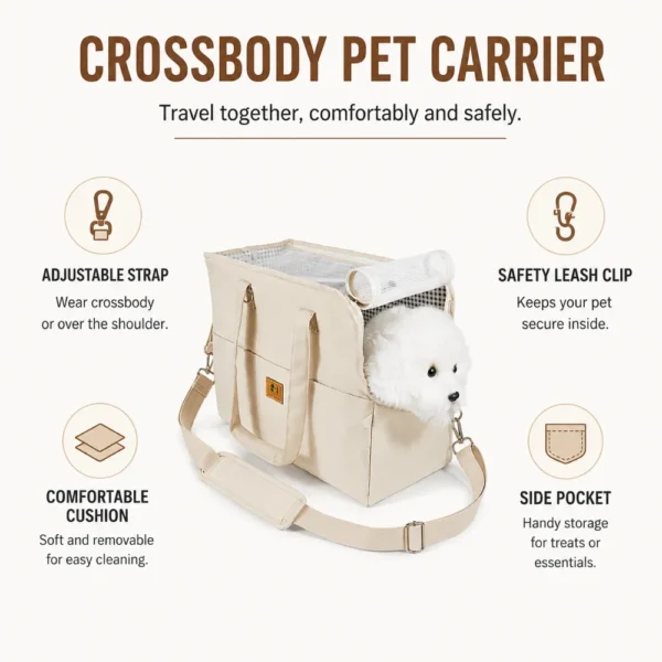 jfp-tr-00033-g03.webp Crossbody Dog Carrier Bag for Small Dogs with Soft Cushion view 4