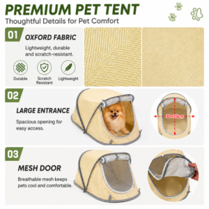 jfp-tr-00034-g03.png Portable Oxford Pet Tent for Cats Puppies and Small Dogs view 4