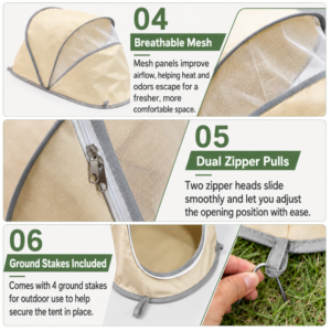 jfp-tr-00034-g04.png Portable Oxford Pet Tent for Cats Puppies and Small Dogs view 5