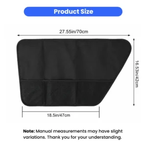 Dog Car Door Protector with Mesh Storage Pockets for Pet Travel view 3