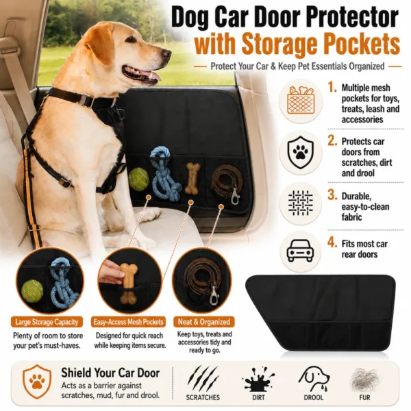 jfp-tr-00037-g03.webp Dog Car Door Protector with Mesh Storage Pockets for Pet Travel view 4