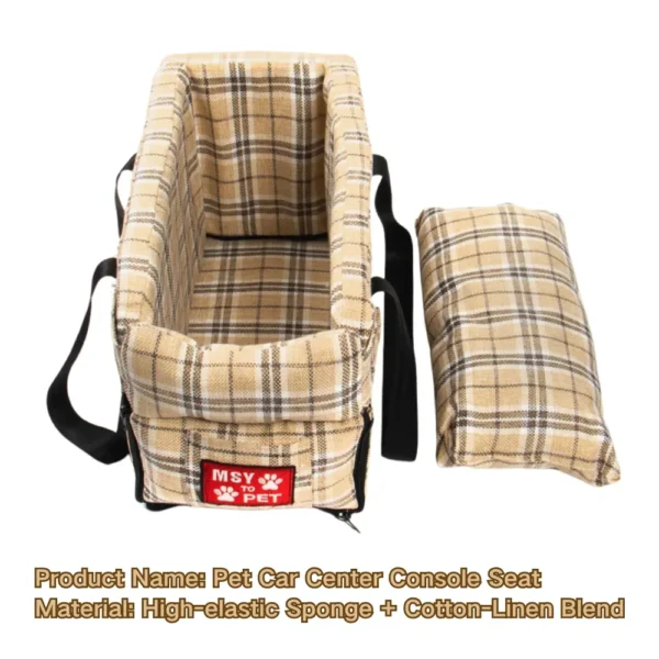 jfp-tr-00040-g06.webp All-Season Portable Plaid Pet Car Seat Bed with Handle view 7