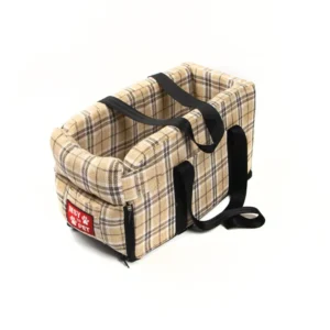 All-Season Portable Plaid Pet Car Seat Bed with Handle | Wholesale Dog Car Seat Covers