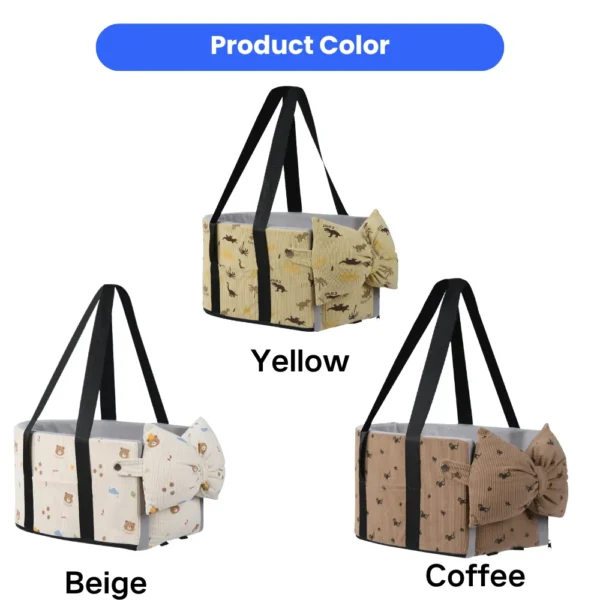 jfp-tr-00042-g01.webp Corduroy Dog Car Carrier Bag with Detachable Bow Pillow view 2