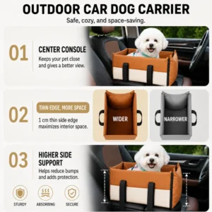 PU Leather Center Console Dog Car Seat Carrier for Small Dogs view 4