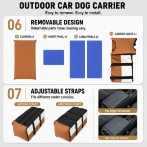 jfp-tr-00043-g05.webp PU Leather Center Console Dog Car Seat Carrier for Small Dogs view 6